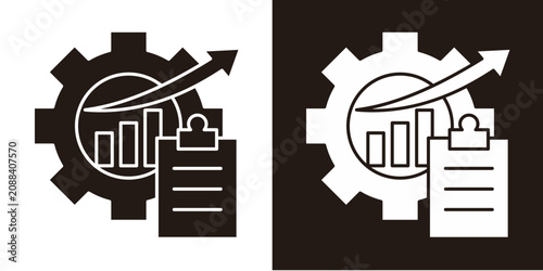 Business Optimization  Icon  Set Glyph White Style Collection  