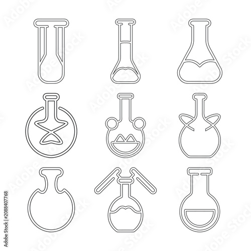 Laboratory Glassware Chemistry Collection Icons