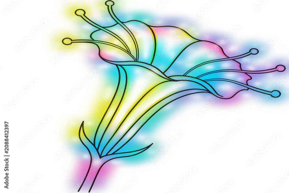 Obraz premium coloring page line art the devil s trumpet flower black vector