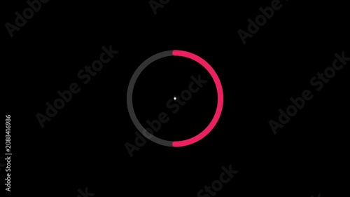 Minimalist circular loading progress bar animation with pink progress indicator 4k circle