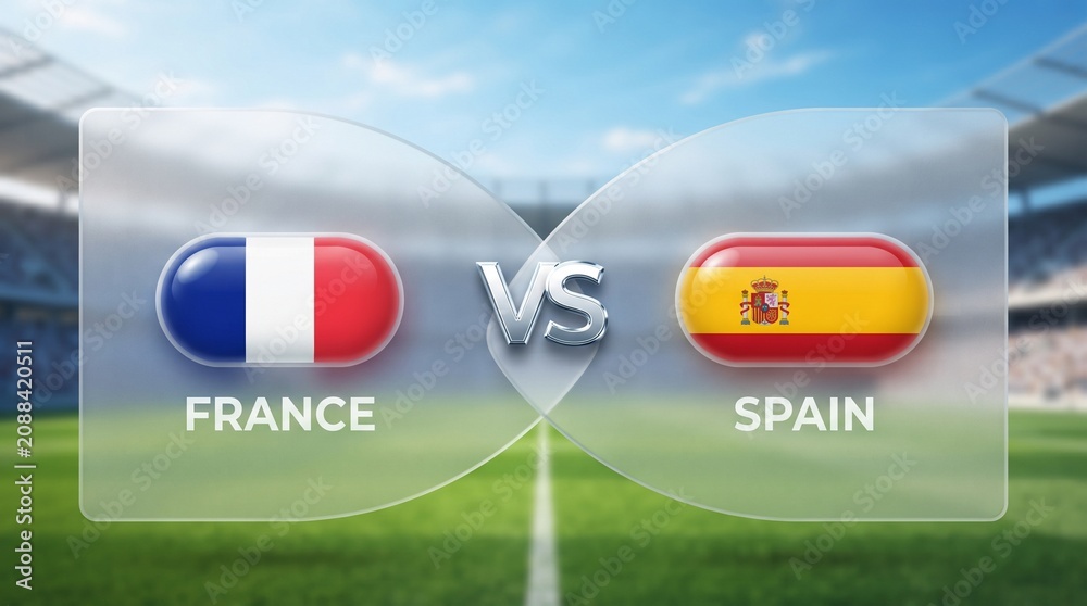 Obraz premium France vs spain football match concept graphic