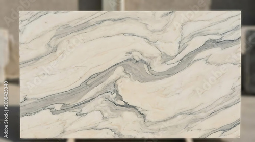 Elegant natural stone slab with swirling veins for interior design projects