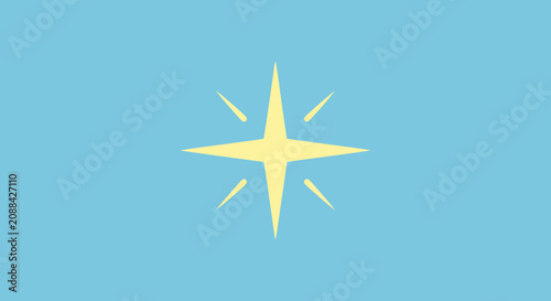 Yellow star symbol on blue.