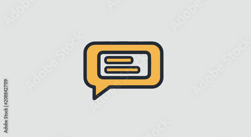 Yellow speech bubble icon symbol.