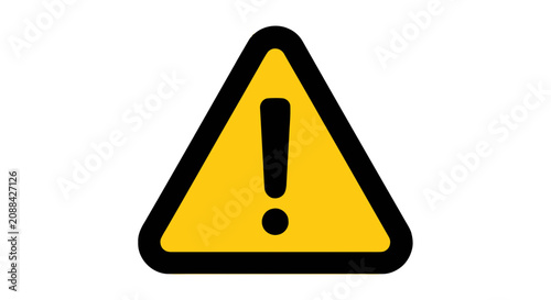 Yellow Warning Sign with Exclamation Mark.