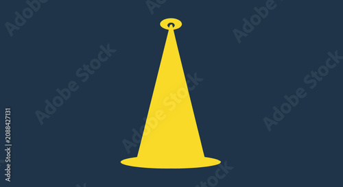 Yellow Traffic Cone Warning Sign.