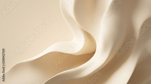 Flowing creamy fabric texture abstract smooth waves gentle movement