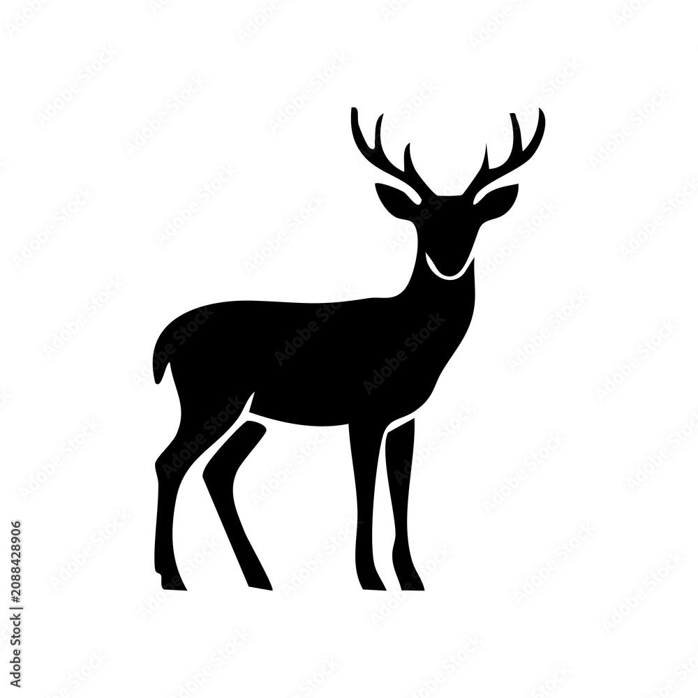 Obraz premium Vector silhouette of a deer