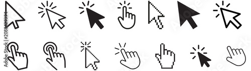 Foto Hand cursor icons set in various styles