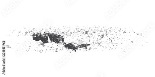 Bild auf Leinwand Abstract silver metallic glitter particles dispersed in a dynamic flow creating