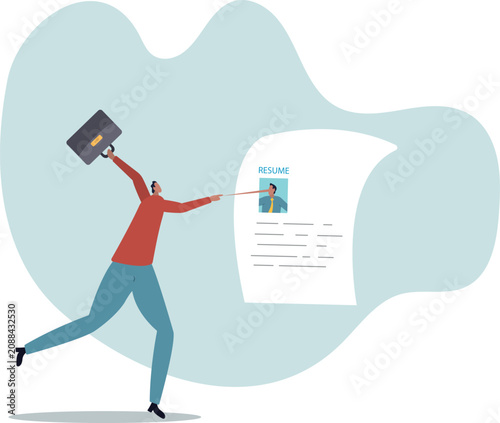 Tableau sur toile Lying on resume CV to get hired, dishonesty or integrity problem on work experience and career history, human life and situation