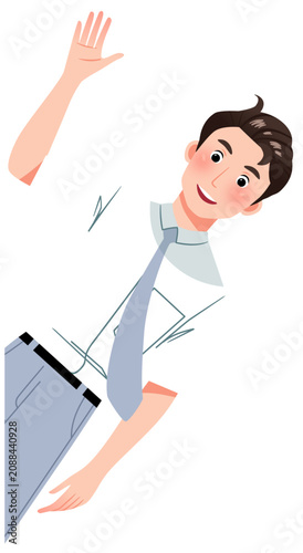 Senior High School Boy Waving Hello