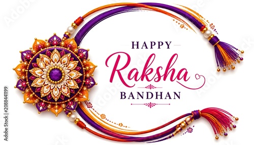 Decorated rakhi for Indian festival Raksha Bandhan Greeting Card Template Design with nice illustration in a creative background,