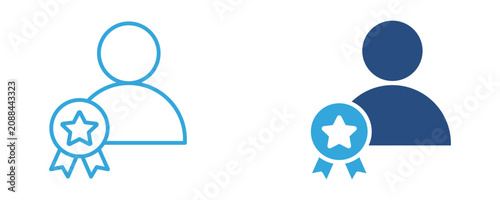 Tablou pe pânză Person with star badge icon, featured user, premium member, verified profile, ac