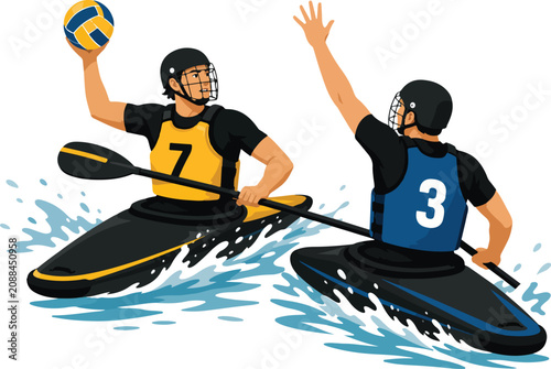 Foto Kayaking Water Polo Players With Ball sport competition