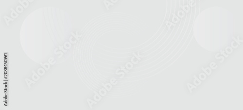 Abstract white glowing geometric lines on gray background. Modern shiny blue circle lines pattern. Futuristic technology concept. Suit for cover, poster,