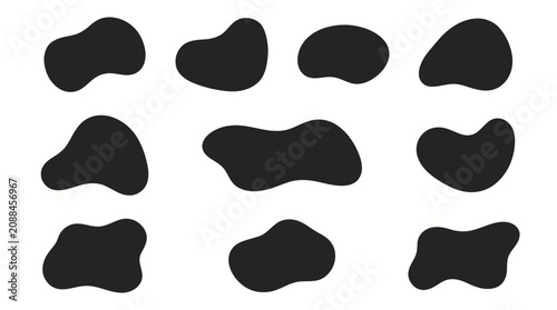 Fotografie Black irregular shapes icons set