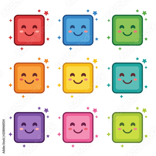 Colorful Smiley Faces Pattern Design, Digital Art, Playful Vibe, Modern Flat Style, Cheerful Environment