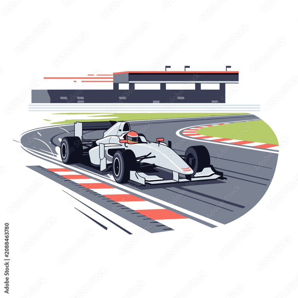 Obraz premium Formula race car speed circuit racing track vehicle speed sport