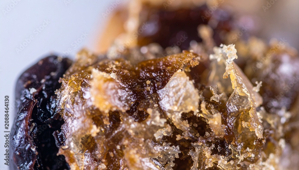 Fototapeta premium extreme close-up of dark brown and amber resin texture