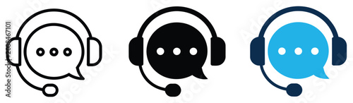 Bild auf Leinwand Customer support icon, customer service representatives, call center operators, hotline assistance, help desk staff, communication symbols, and professional support interface design