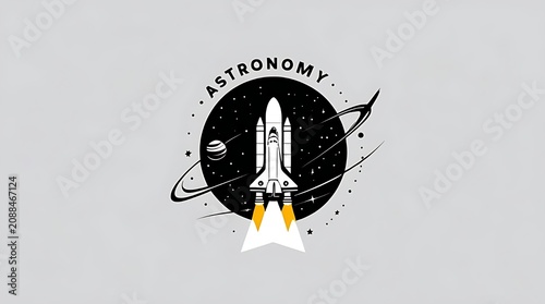 vector illustration of a rocket with star
