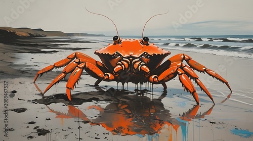 red crab on white