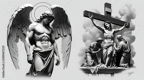 angel with a cross