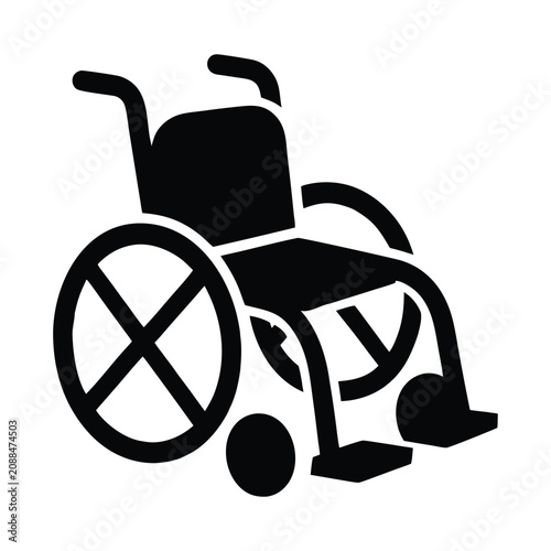 Isometric wheelchair icon for medical mobility and accessibility