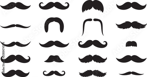 Foto Collection of various mustache styles and shapes