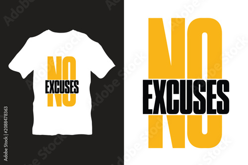 Bild auf Leinwand Motivational T-shirt design, No Excuses typography, Fitness quote vector, Gym sl