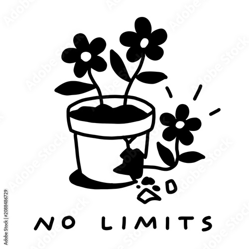 Photography Edgy broken flowerpot growing wild with no limits art