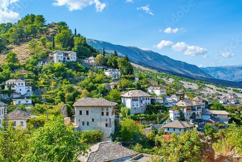 Gjirokaster, Albania. UNESCO old town from Ottoman period known as the stone city.