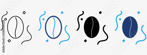 Fotografie Roasted Coffee Bean Icon Collections