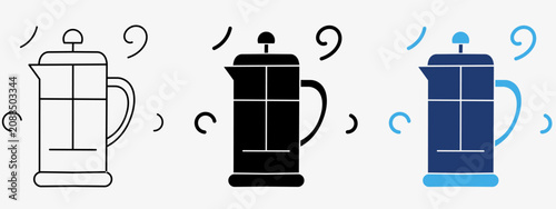 Foto French Press Coffee Maker Icon Collections
