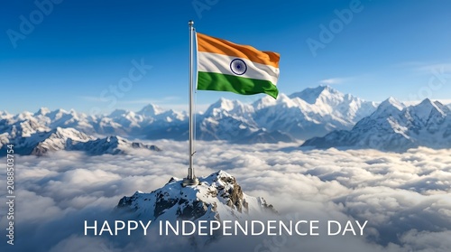 India celebrates freedom a majestic view of the indian flag on independence day