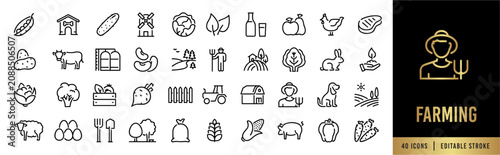 Foto Farming Line Icon Set