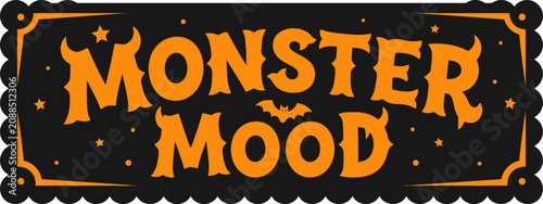 Fotografie Halloween vector design monster mood graphic