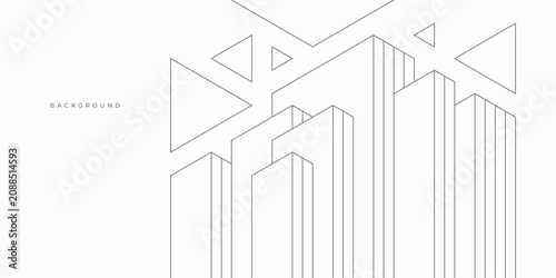 Abstract architectural construction. Geometric technological background.