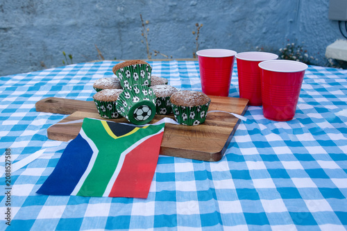 South Africa Football Party with Cakes, Bunting and Match Day Celebrations