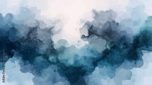 Cuadro en lienzo Blue Sky with Soft White Clouds Natural Cloudscape Background with Bright Summer Atmosphere and Clear Weather Texture