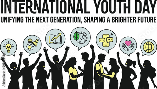 Bild auf Leinwand International youth day unifying the next generation for a brighter future