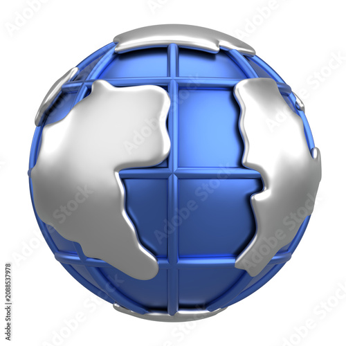 Принти на полотні 3D globe. 3D earth. 3D illustration.