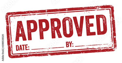Approved rubber stamp marking document as accepted