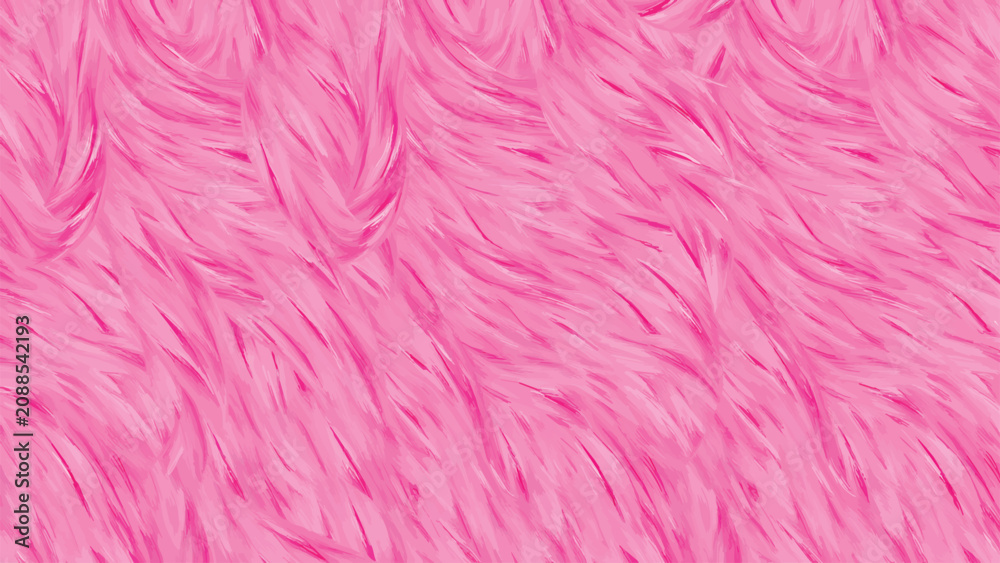 Fototapeta premium Abstract Macro Close-up of Synthetic Bright Pink Faux Fur Fibers With Dynamic Directional Flow Patterns