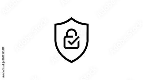 Shield icon with padlock and checkmark