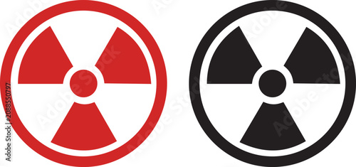 Tableau sur toile Radiation symbol icon set collection with nuclear hazard warning signs in black