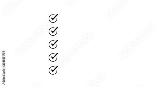Checklist concept - checklist box with red check mark, Motion graphics of tick mark concept, Collection of line art checklist animation with checkmarks , Animated checklist with green checkmarks
