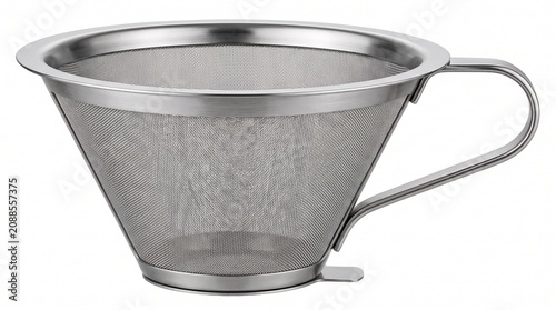 Stainless steel tea strainer, metal funnel with handle, coffee filter, kitchen tool