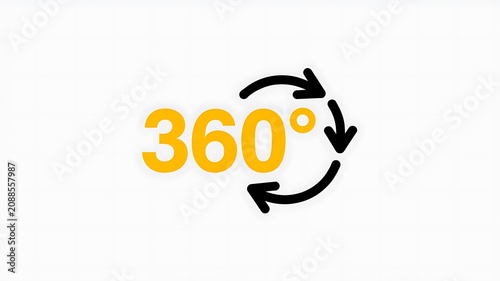 360 degree, rotation icon, circular arrows, panoramic symbol